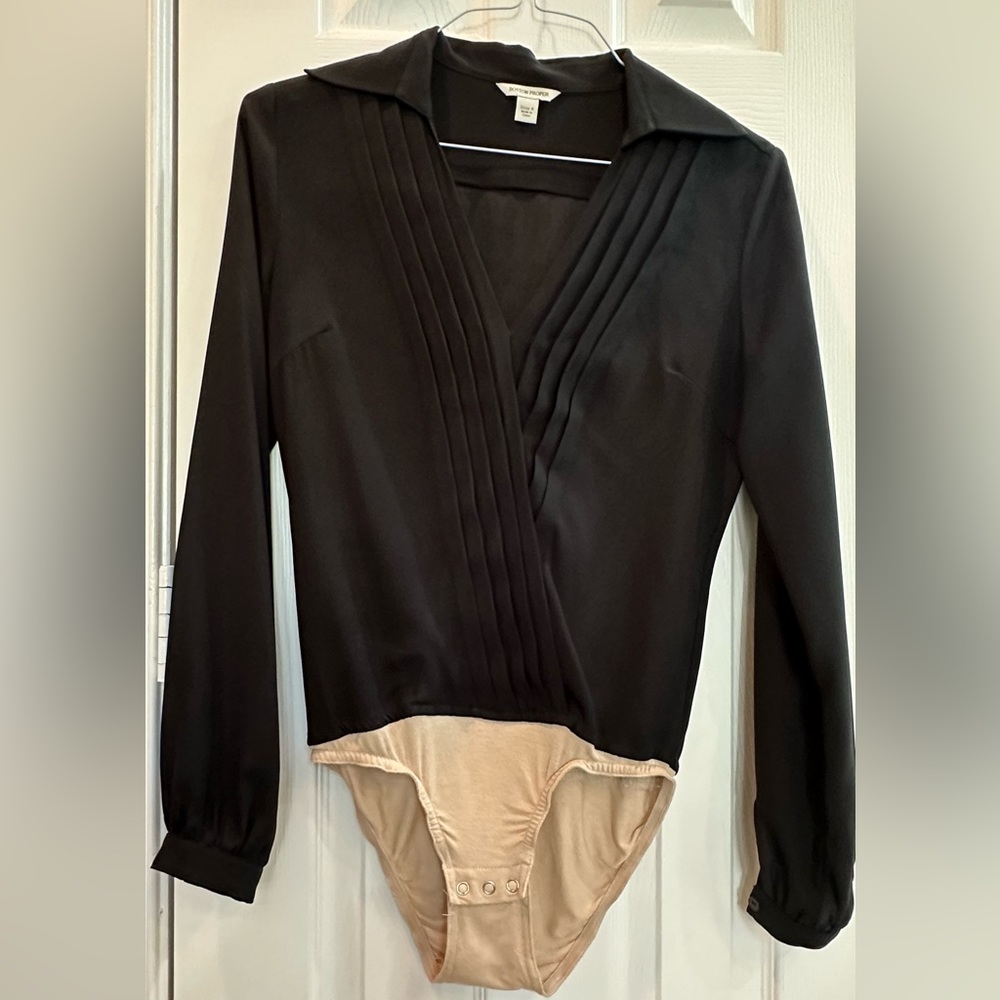 Boston Proper bodysuit. Black v-neck. Size 4.